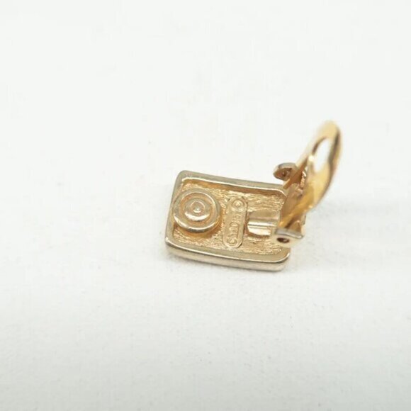 100% Authentic DIOR Gold-Tone Metal Clip-On Earrings 243-092924 - Picture 5 of 10